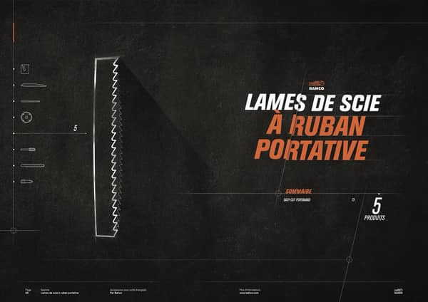 Catalogue des lames de scie à ruban portative Bahco