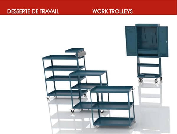 Catalogue des dessertes mobiles d'atelier Heco