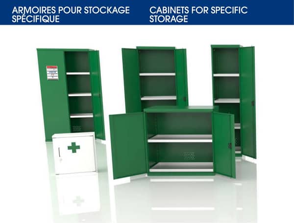 Catalogue des armoires pour stockage spécifique Heco