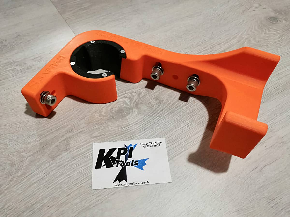 Support reprise d’effort/de couple ajustable – contrôle de visseuse FEIN sur couplemètre + simulateur NORBAR – impression 3D ABS + protection TPU